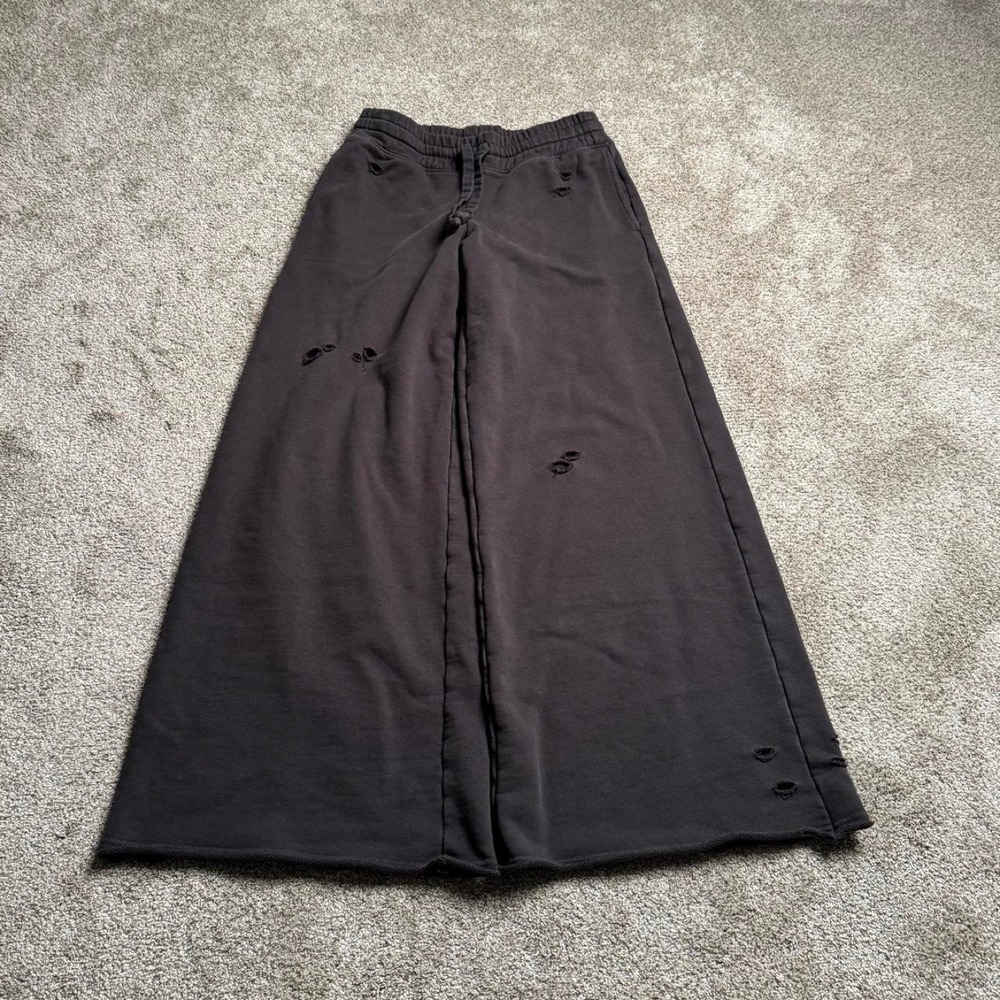 GREY AERIE WIDE LEG DISTRESSED BAGGY SWEATPANTS